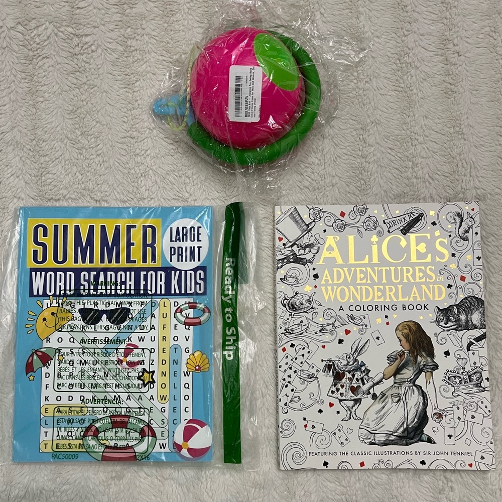 Kid Activity Set w/Skip ball, Alice’s Adventures in Wonderland book, word search